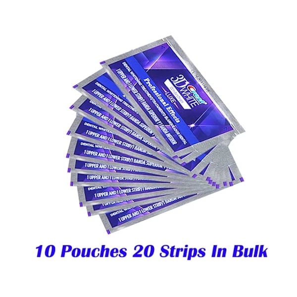 3D White Tandblekningsstrips Professional Effects Bleker Tänder，White Luxe 10 par