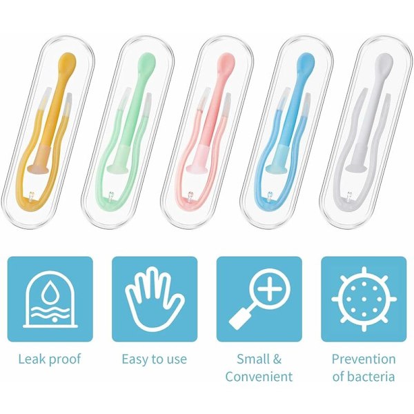 Integrerade silikontweezers för kontaktlinser [Snett Huvud] Gul*2+Grön*2+Blå*2+Rosa*2+Vit*2