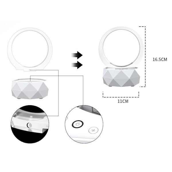 Bluetooth-kaiutin yövalo, värikäs langaton älykäs Bluetooth-kaiutin kotiin (valkoinen)