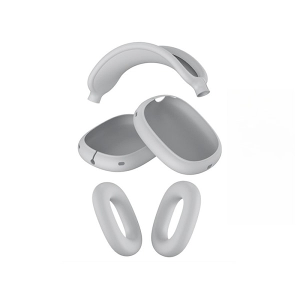 Öronkuddar, skyddsskal och kudde för huvudbåge för Airpods Max hörlurar Ljusgrå Lysegrå