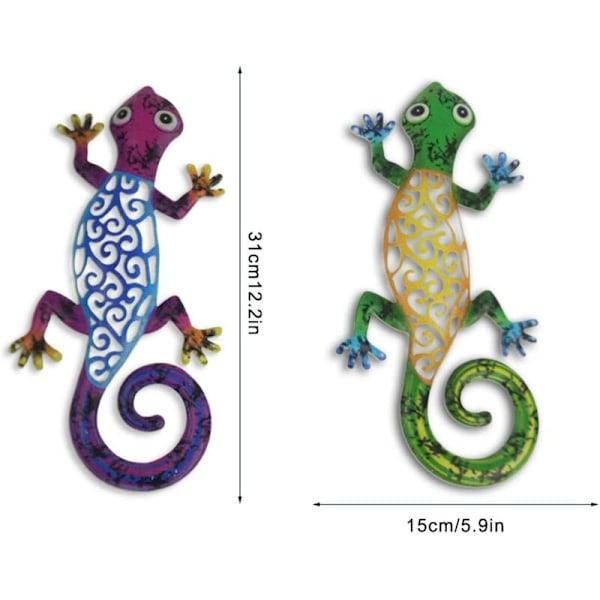 Färgglad ihålig gecko järnkonst målad hem bakgrund hänge