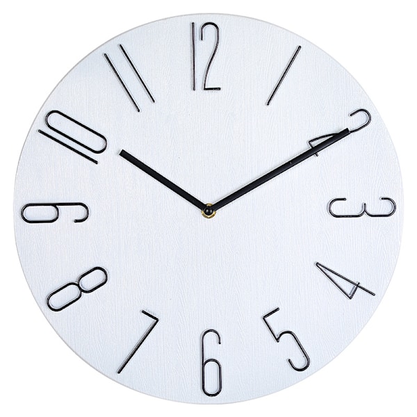 Väggklocka hem vardagsrum mode minimalistisk modern sovrum tyst väggklocka, vit, 35 * 4 * 35cm,