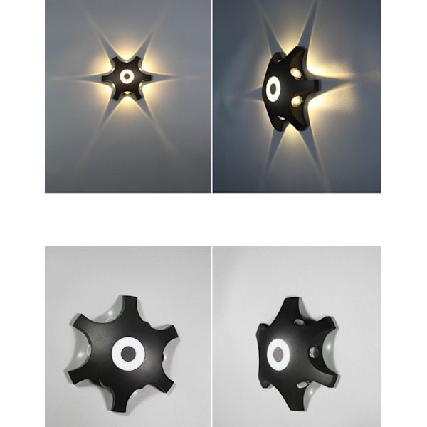 LED Ulkoseinävalaisin, Parvekekäytävän Ulko-oven Valaistus (A2267/6+1 Lämmin Valkoinen Valo),