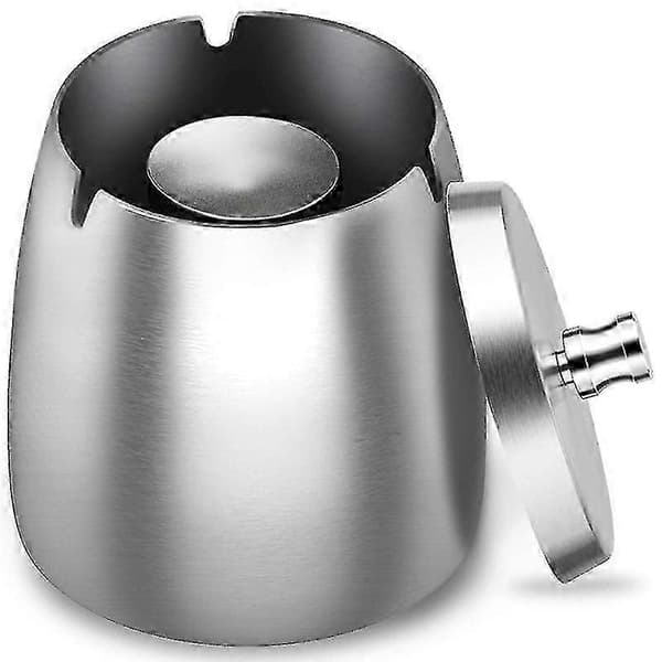 Kraftig askkopp med lock, vindtät design för hem och trädgård