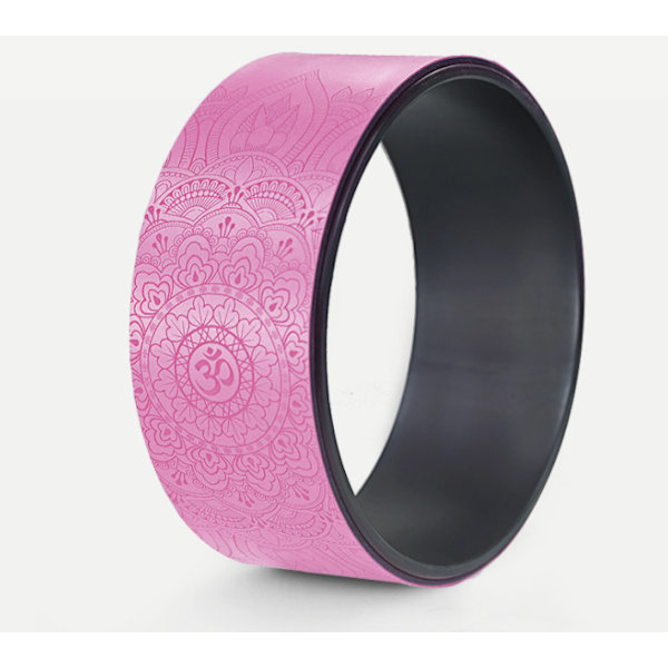 PU Yogahjul, Nedåtböjd Rygg Yoga Fitness Dharma Hjul, Yogahjul Yoga Cirkel 3D Gummihjul (Rosa),