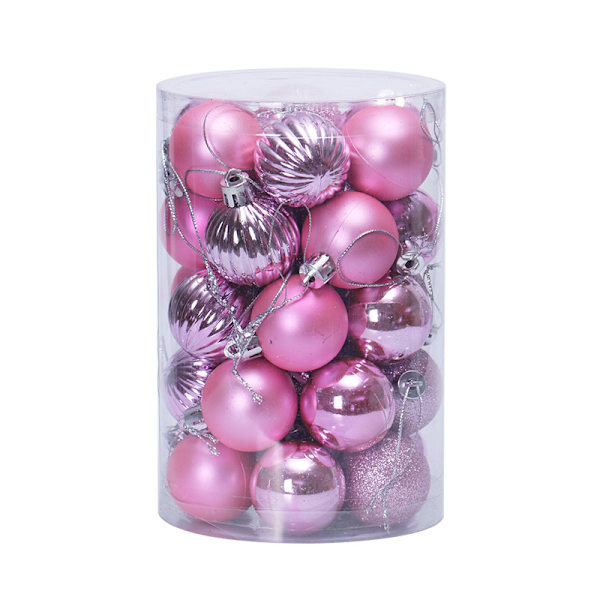 34 Julekuglesæt 4cm Julepynt Juletræspynt Kugle, Pink
