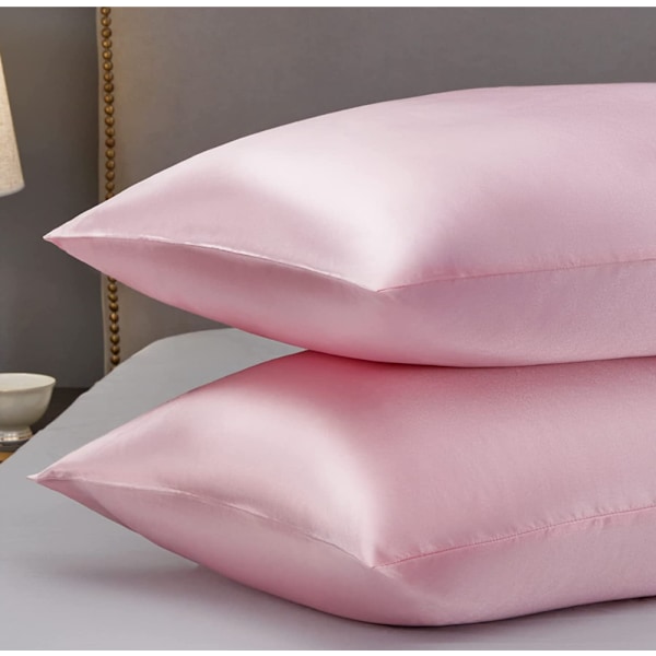 Silkkinen tyynyliina, yksipuolinen mulperisilkkinen tyynyliina, silkkinen satiini, yksivärinen (kirsikankukkajauhe 48*74CM)