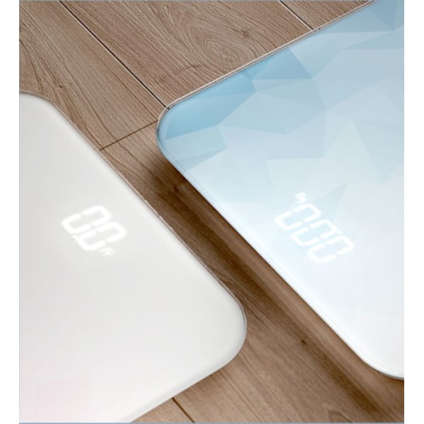 Elektronisk husholdningsvægt intelligent LED skjult skærm elektronisk vægt sundhedsvægt (LED skærm blå batteri)