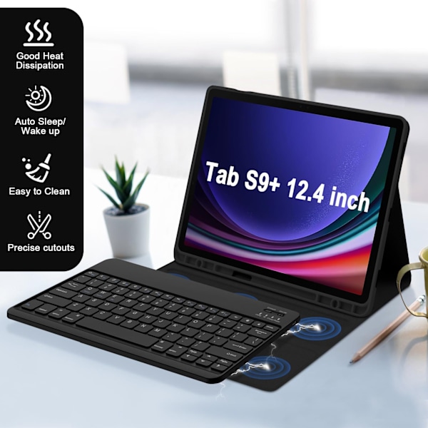 Suojakotelo näppäimistöllä Samsung Galaxy Tab S7+/S7 Plus -laitteelle