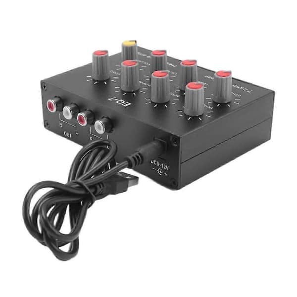 EQ-7 Bil Audio Headset Forstærker 7-Bånds EQ Equalizer 2-Kanals Digital Lyd Equalizer