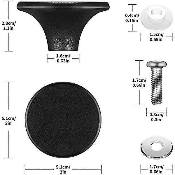 Bakelitknop til Le Creuset Støbejernsgryde Erstatningsgreb Sort Black