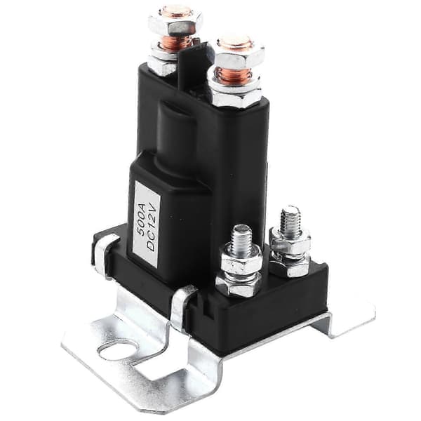 12V 500A Dobbelt Batteri Isolator Relæ 4 Pin til Bil Strømsystem Sort Black
