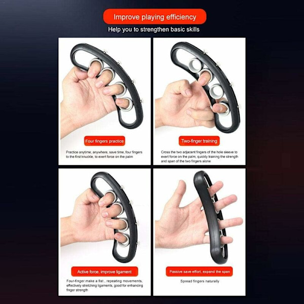 Musikinstrument Tillbehör Gitarr Fingerförlängare Justerbar Finger Gap Extender (Vit)