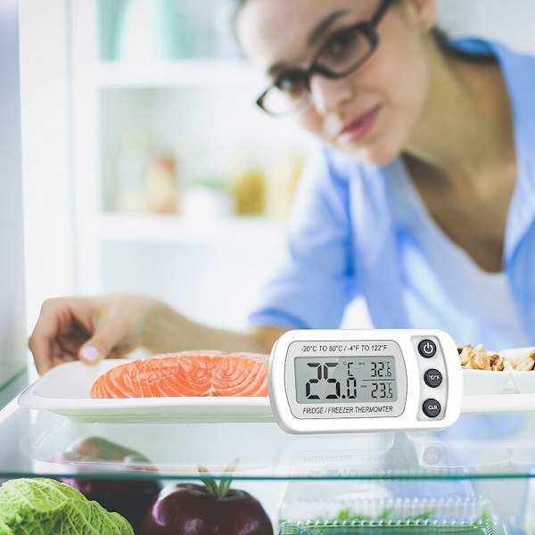 Termometer Display Vattentät Kylskåpstermometer 0.1 Vit -20~50℃