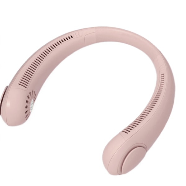Silent Sports Lazy Fan riippuva kaulatuuletin USB-tuuletin ilman lapaa, kolme nopeutta säädettävissä, Turbo-lataus, riippuva kaulatuuletin (Pinkki)