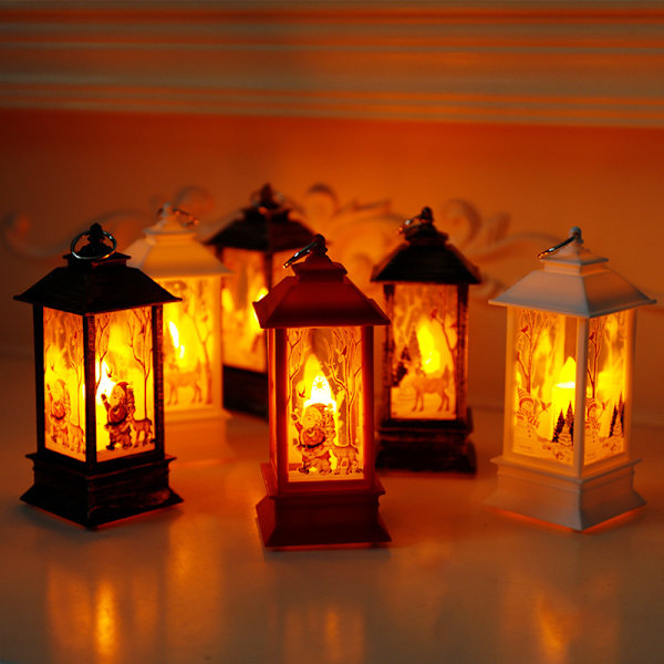 Jullykta LED Elektronisk Ljus Nattlampa Julklapp Skrivbordsdekoration Ornament, Vit, Älg