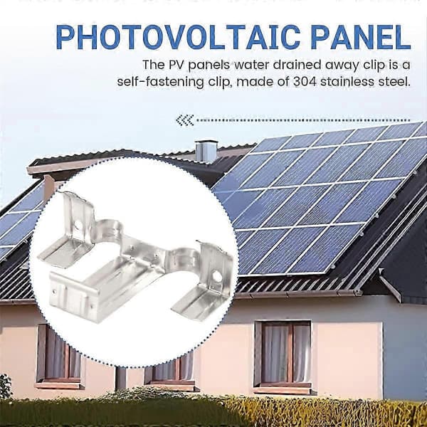 20 STK. Fotovoltaisk Panel Drænspænde Overfladeplade Solpanel Vanddrænklips til Solpanel