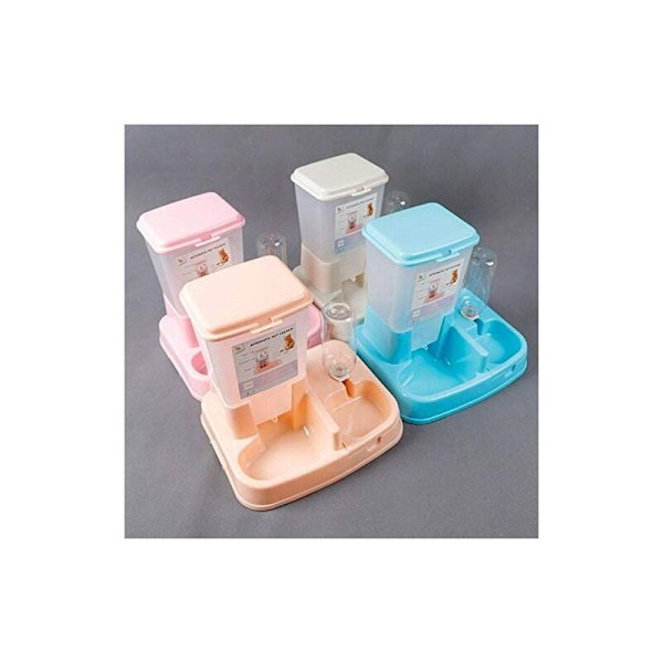 Automatisk Foder- og Vanddispenser til Katte/Hunde, Hundemad Vanddispenser (Pink)