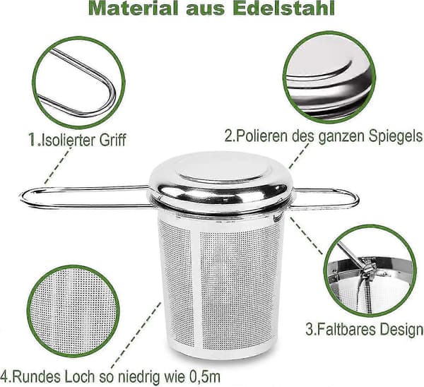 2 stk. te-infuser sæt, premium 304 rustfrit stål løsbladet filter gave