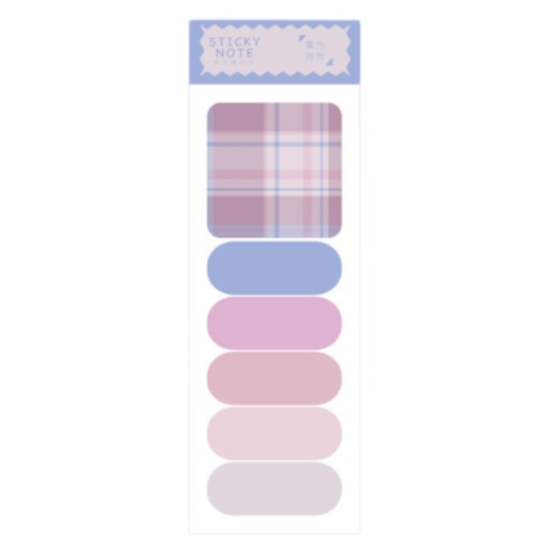Friske ternede sticky notes 6 stilarter 120 ark (Twilight Coast)