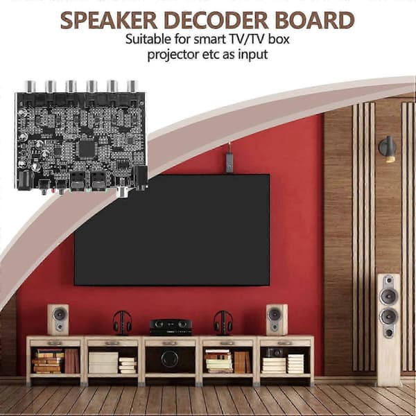 DAC-modul 5.1-kanals AC-3 PCM Digital Optisk DTS RCA HiFi Stereo Audio Hjemmebiograf Dekoder Forstærker