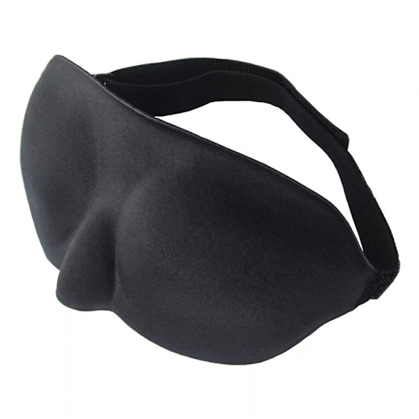 3-pak - 3D Søvnmaske / Øjenmaske / Øjenbind - Sort Black Svart
