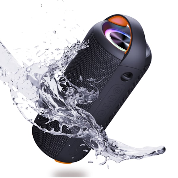 Tehokas Bluetooth-kaiutin, suurikokoinen kannettava ulkokäyttöön tarkoitettu vedenpitävä kortti kotiin (musta),