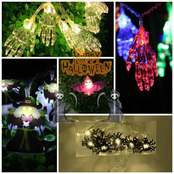 Joulukoriste Halloween-tunnelmakoriste LED 3 metriä 20 valoa Paristokotelo-malli (Hämähäkkimalli)