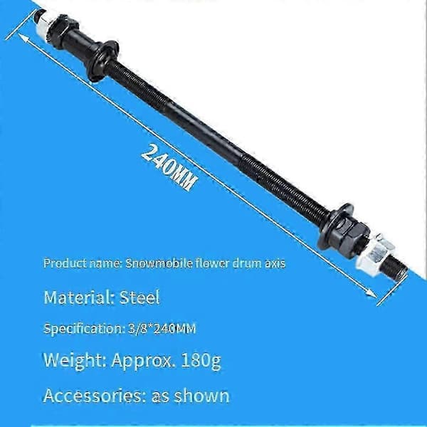 Fat Bicycle Rear Axle 240mm Solid Upgrade Compatible with Snow Bikes