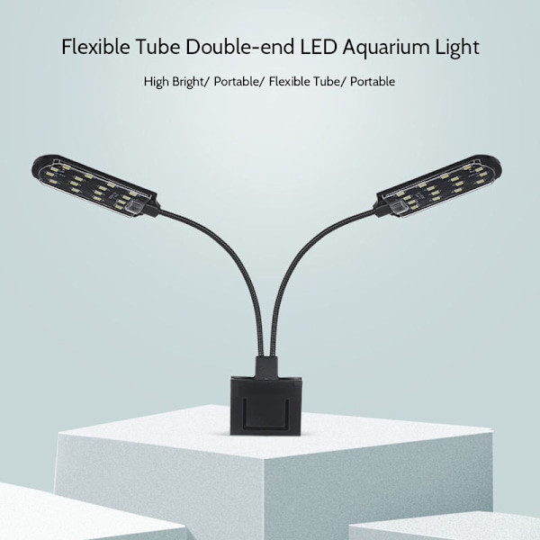 AC220V 10W 36 LED Dobbelt Aquarium Lys, Fleksibel, Hvid
