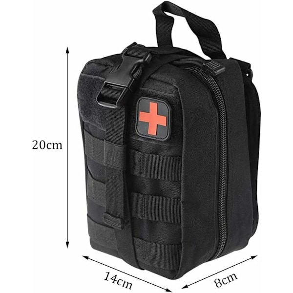 Monitoiminen Camouflage Tactical Medical Bag -tarvikkeet Ulkoilu Urheilu Selviytymiskassi (Musta)