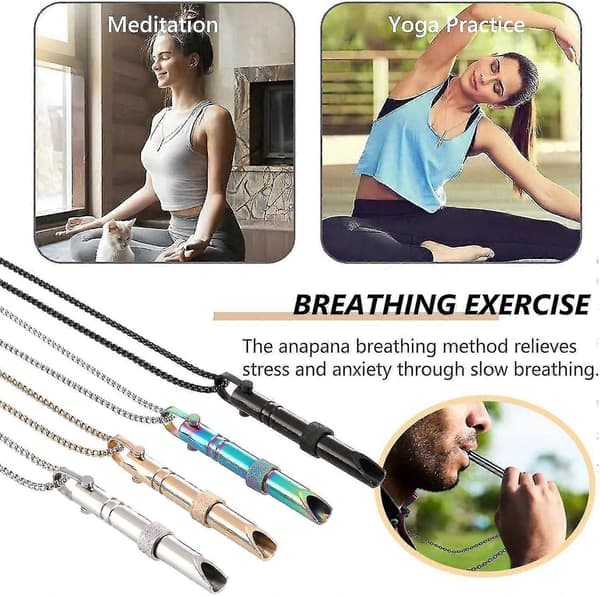 Mindful Breathing Halskæde til Angstlindring, Rustfrit Stål Meditationssmykker til Stresslindring - dwdz farver colors