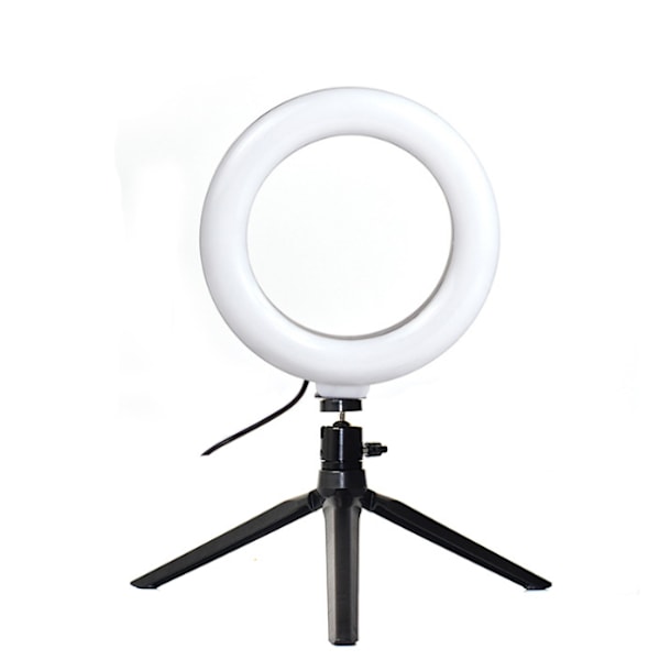 16 cm Ring Light, LED Ring Light til Tripod, Live Stream Ring Light til Telefon med Tripod Stativ 10 Lysstyrkeniveauer til Makeup