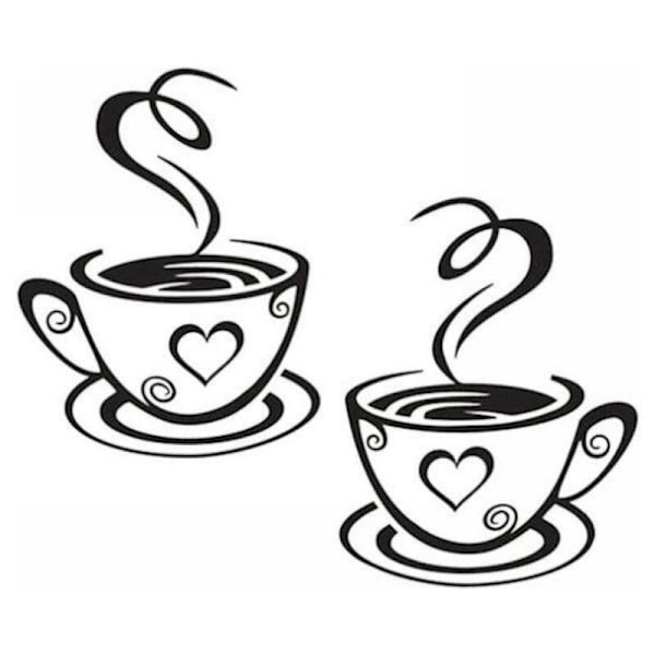 Kaffekopp Design Väggdekaler Hem Dekaler Kök Restaurang Dekor