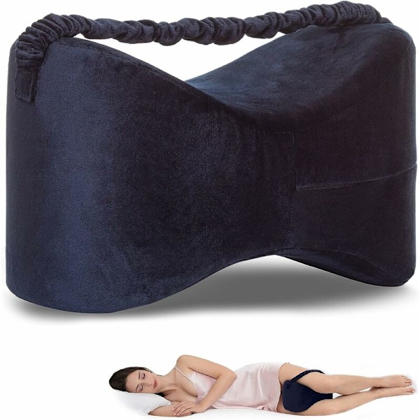 Knäkudde i Memory Foam | Slitstark Ortopedisk Knäkudde i Memory Foam | Lindring av Ischias, Rygg- och Ledvärk | Graviditetsstöd