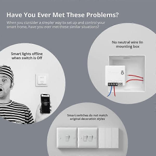 SONOFF DUAL R3 WiFi Bluetooth Smart Switch 16A S-MATE Switch Fjärrkontroll S-MATE S-MATE