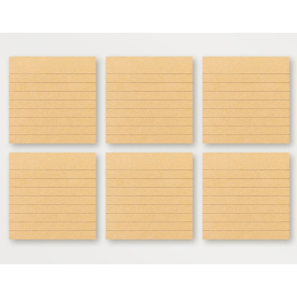 Rivbara självhäftande lappar (kraftpapper horisontell linjetyp (6 stycken))
