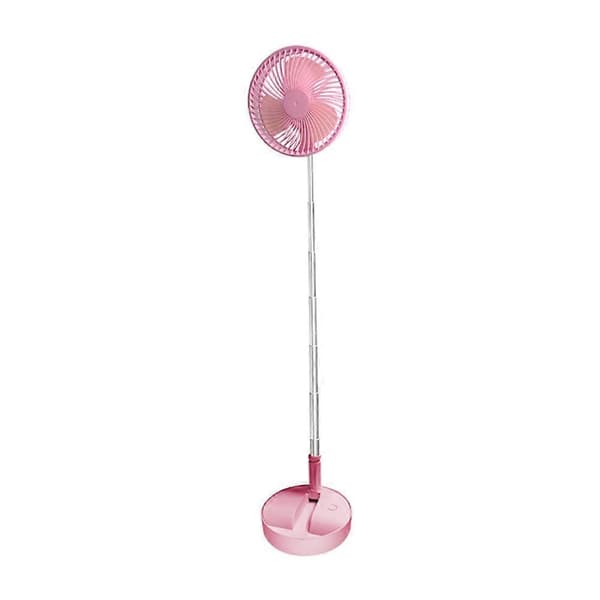 Sammenfoldelig teleskopisk gulvventilator 4 vindhastighedsjustering Pink Rosa Rosa