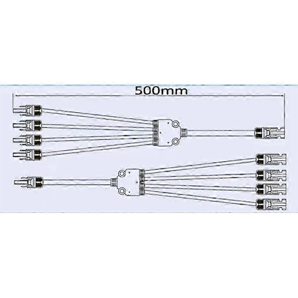 Solarkabel 4 til 1 stikadapter til solcellepaneler