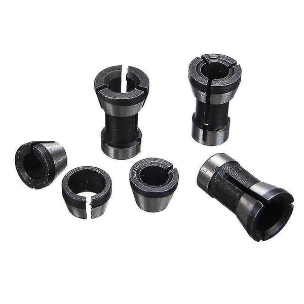 8 stk. 6 mm 6,35 mm 8 mm spændepatronadapter sæt til trimning af fræser præcision sort sølv Black  Silver