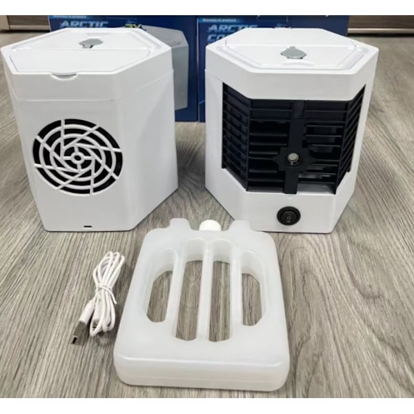 Multifunktionell USB Luftkylare Liten Mini Portabel Skrivbordsfläkt Befuktningsspray Luftkonditioneringsfläkt