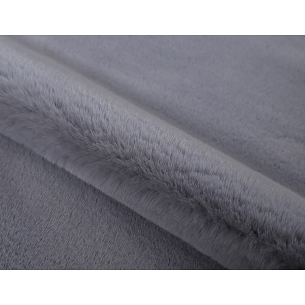 Fluffig Matta, Mjuk Tecknad Djur Plyschmatta, Halkfri Dekorativ Golvmatta (Grå, 75*105cm)