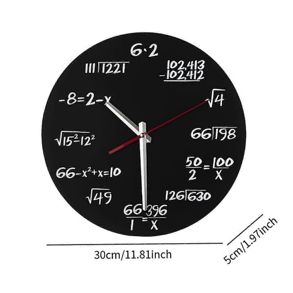 Matematiske formler 12 tommer vægur til hjemmekontorindretning