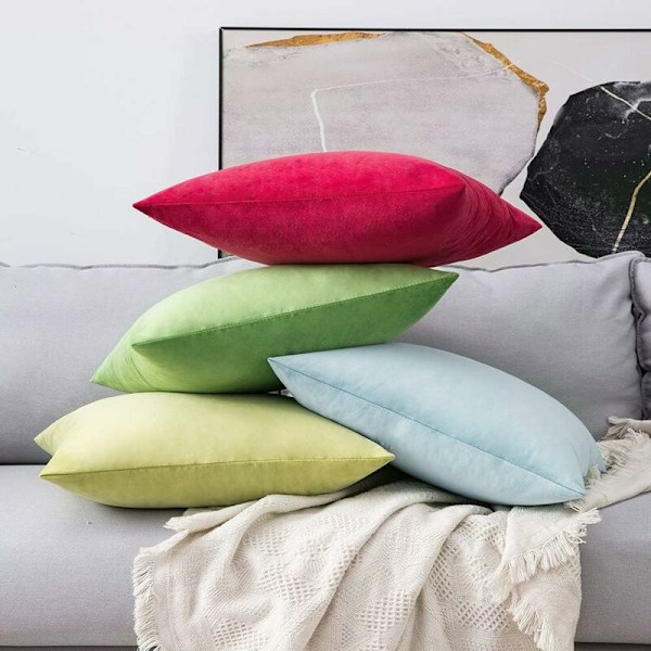 Samettiset koristetyynynpäälliset sohvalle, 2 kpl, erittäin sileät, pehmeät ja mukavat, tyynyliina kodin sisustukseen olohuoneeseen ja makuuhuoneeseen, sohvalle 35x35 cm, musta