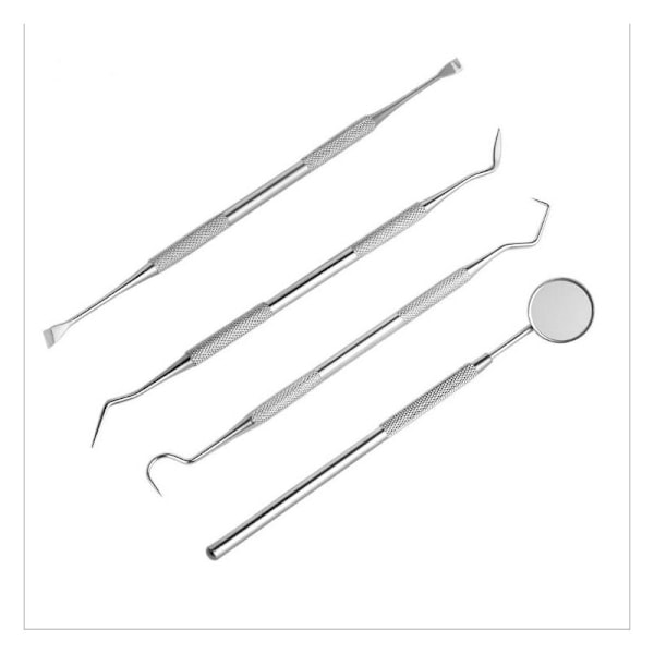 4 st Tandvårdsset, Skrapa i rostfritt stål, Tandläkarinstrument, Plackrengöringssond, Tandvårdsset, Tandsond, Skrapa, Munhålespegel