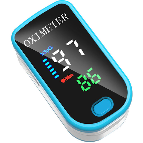 Finger Clip Blodsyremätare Pulsoximeter (Blå Skalfärgsskärm (Hög Precision))