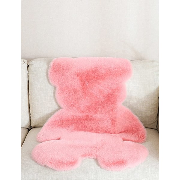 Fluffig Matta, Mjuk Tecknad Djur Plyschmatta, Halkfri Dekorativ Golvmatta (Rosa, 75*105cm),