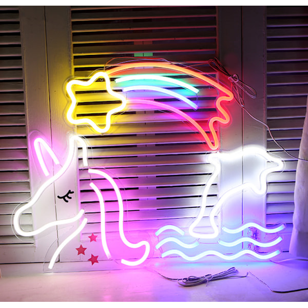 LED Neonljus, Akrylplatta i full storlek, Nattlampor för rumsinredning (Bakgrundsplatta-COOD VIBES-Blå),