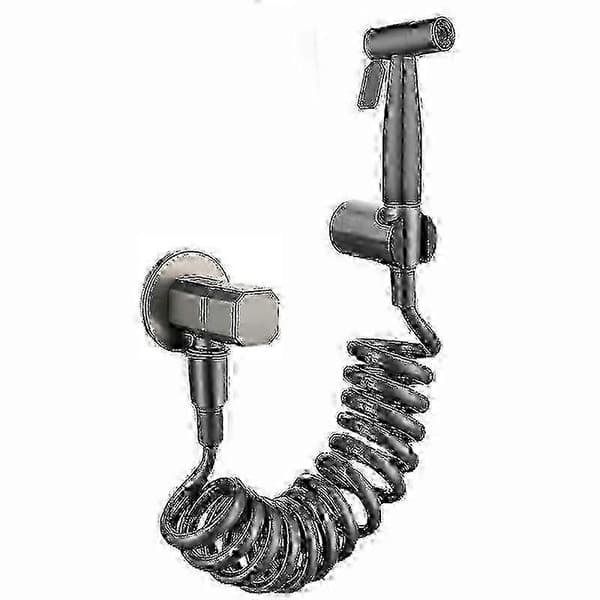 Borstad grå mässing Gunmetal grå bidéspruta Douche toalettkit med kopparventilset - GD12 Set B Set B