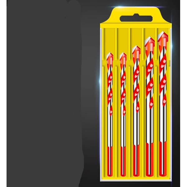 Overlord Borrsats Punch Borr Legering Kors Triangel Bit (Overlord Borr 5 st (6+6+8+10+12))